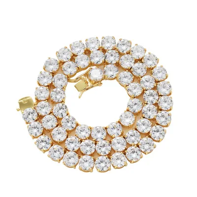 

Luxury Men Jewelry 8mm Bling Cubic Zirconia Hip Hop Necklace Rapper Jewelry Full Iced Diamond Tennis Chain Necklace for Jewelry, Picture color