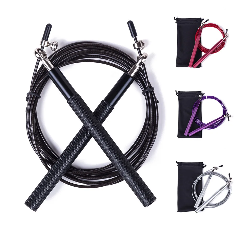 

Free pouch 3 Meters METAL BEARING and Handle!! skipping rope Speed Cable Jump Rope starlights MMA Box home gym / NPFL