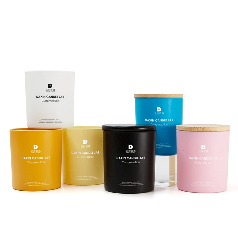 7oz 10oz 15oz Wholesale Colorful Custom Matte Candle Jar with Lid Jars for Making Candles