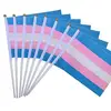 Popular custom made cheap rainbow flags waving hand held flag with low price