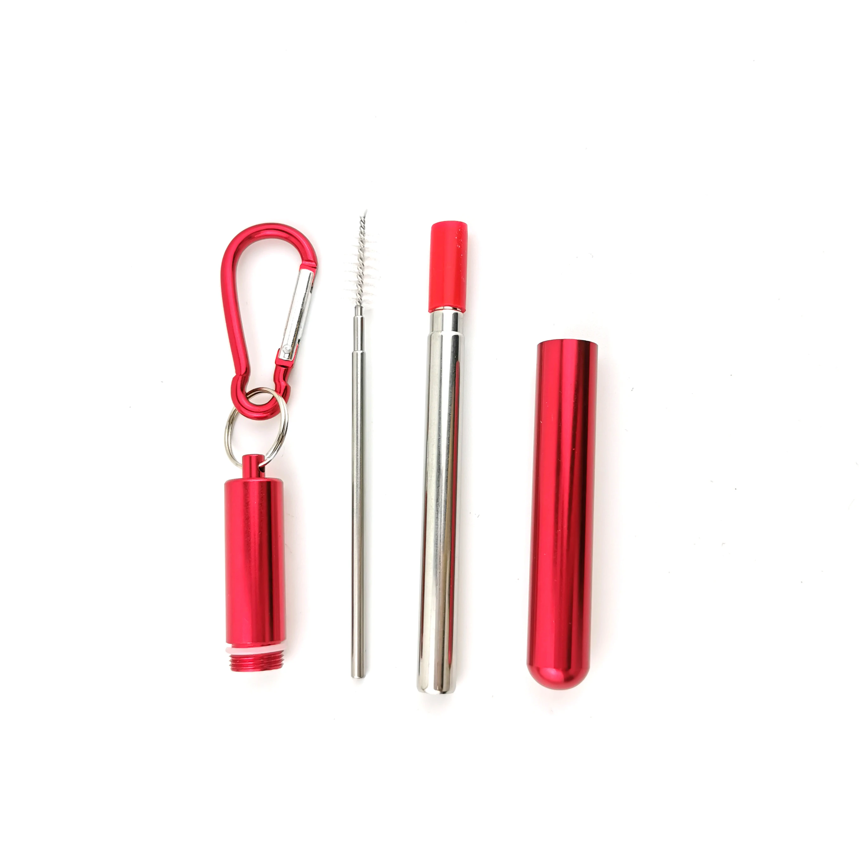 

Red Color Foldable Drinking Straws Custom Reusable Straws with Your Logo