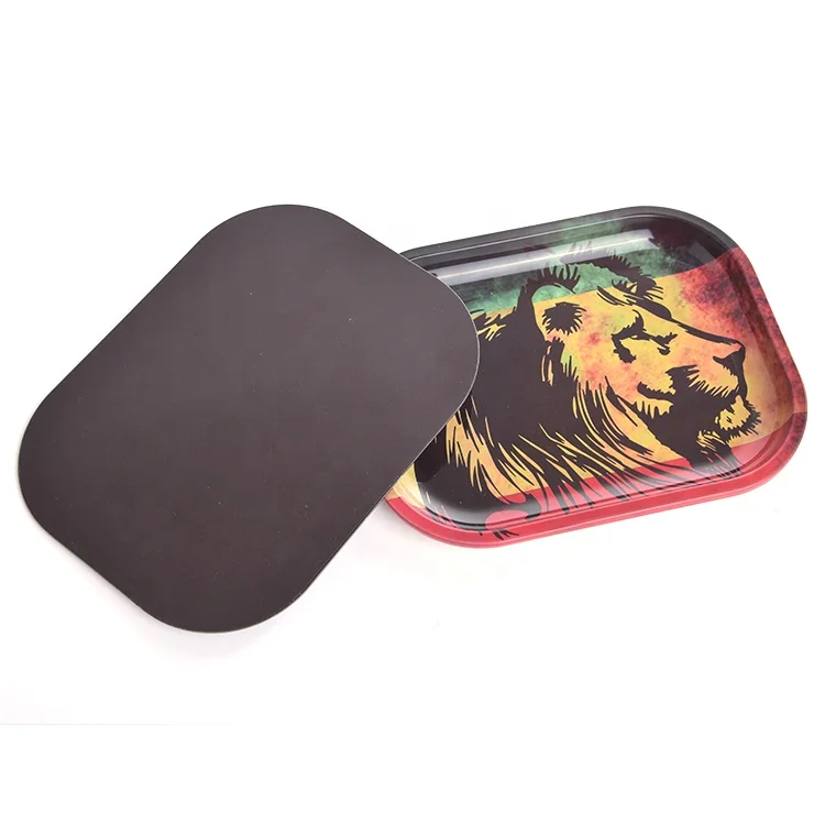 

2020 Tray serving small size 18*14cm Tin Rolling tray Tobacco rolling trays wholesale, Design ,mixed
