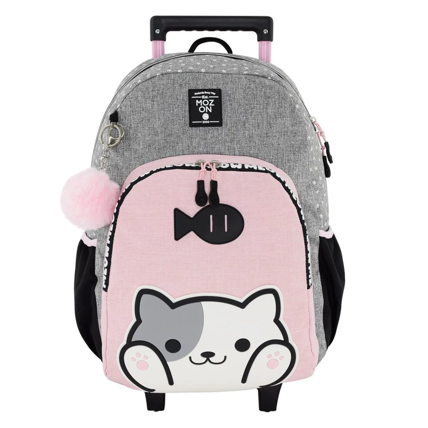 

Girls18" Rolling Backpack School Carry-on Luggage for Kids Trolley Teens Bags Fashion Cat Suitcase Daily Life