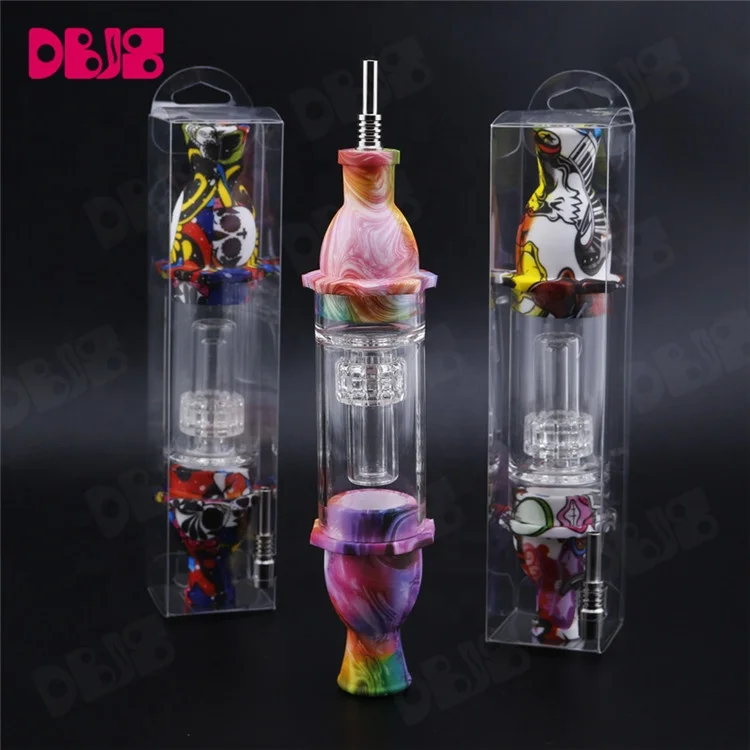 

Dabs Titanium Nail Oil burner glass Weed pipes Silicone Smoking Pipe, Mix colors