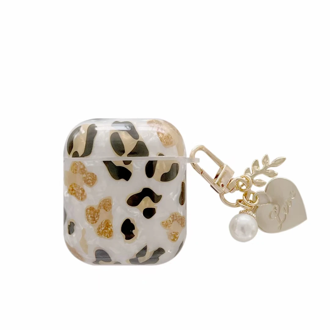 

Various Good Quality Leopard Print Shell Style Earphone Protective Cover Earphone Box, 3 colors