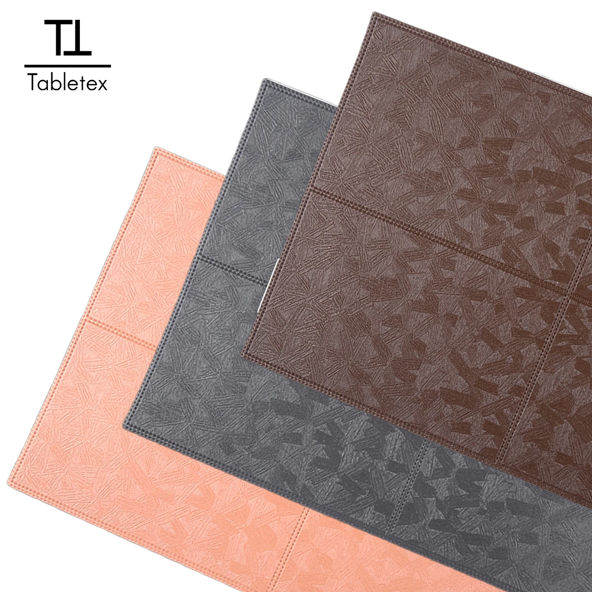 

2022 New Design Tabletex Faux Leather Placemats PU Waterproof Reversible PVC Place Mat, Could be any color