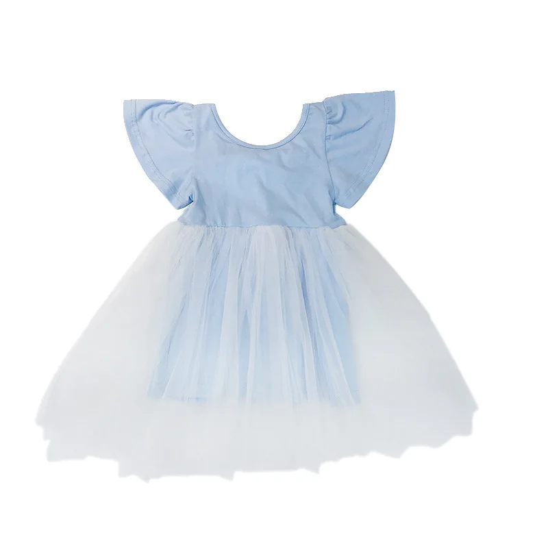 

New Style Girls' Korean Style Mesh Bow Lace Princess Summer Party Tulle Tutu kids dress, Picture shows