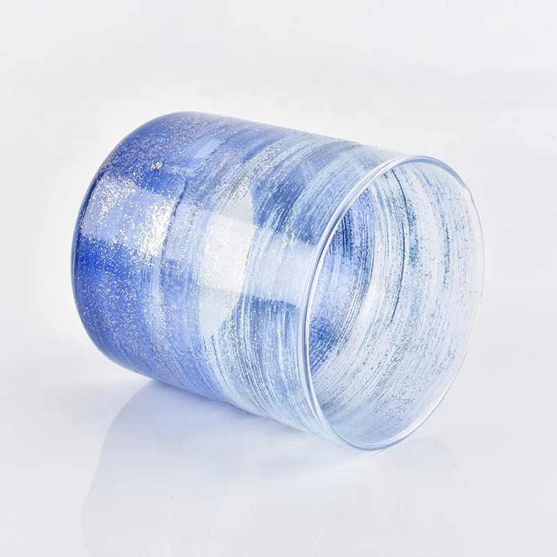 Blue Glass Container For Candle Jars