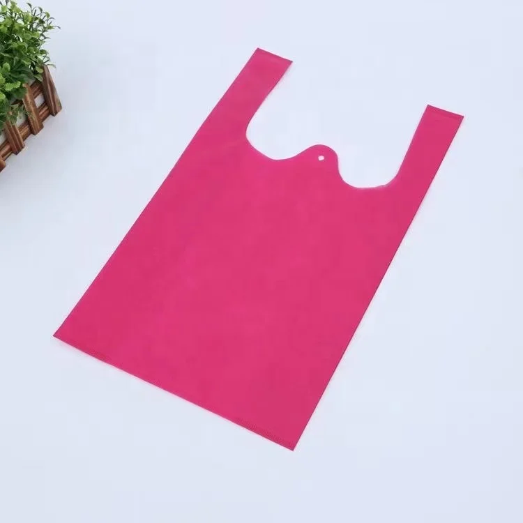 

Custom Logo Fashionable Eco Friendly Blank High Quality Non Woven Handle Shopping Vest Bag, 10 colors