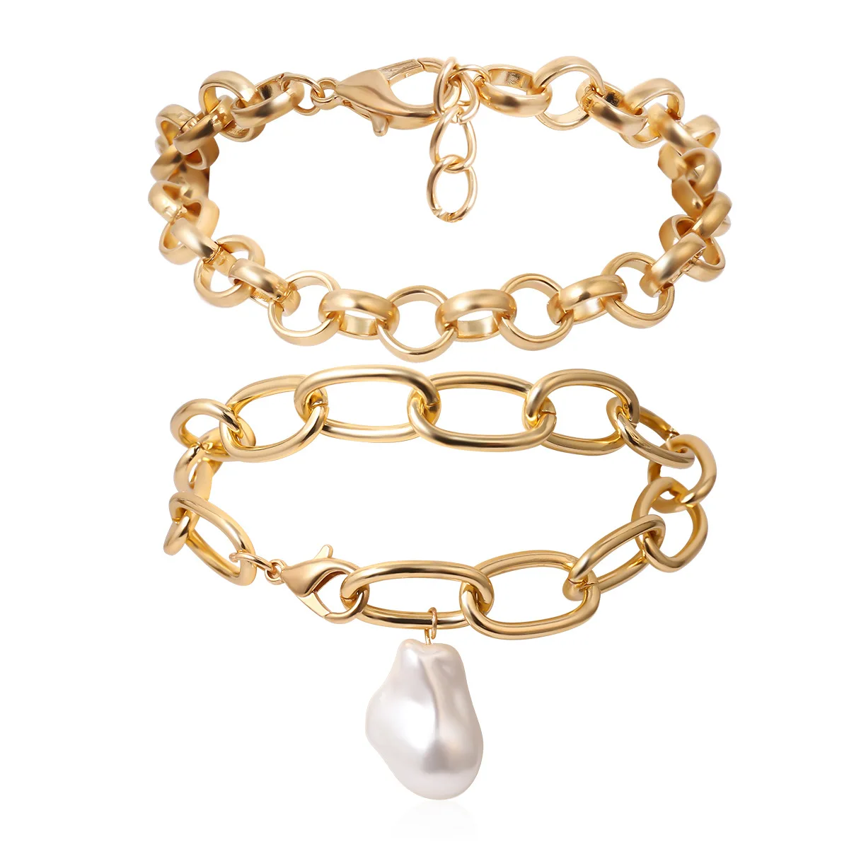 

Personality Elizabeth Bracelet&Bangle For Women Queen Hand Chain Coin baroque pearl Bracelet Femme Hand Accessories For Women
