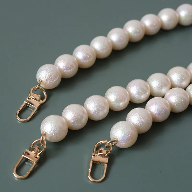 

Colorful Pearl Bead Purse Chain Crossbody Bag Chain Pearl Bag Strap Replacement Handbag Chains Accessories, As picture
