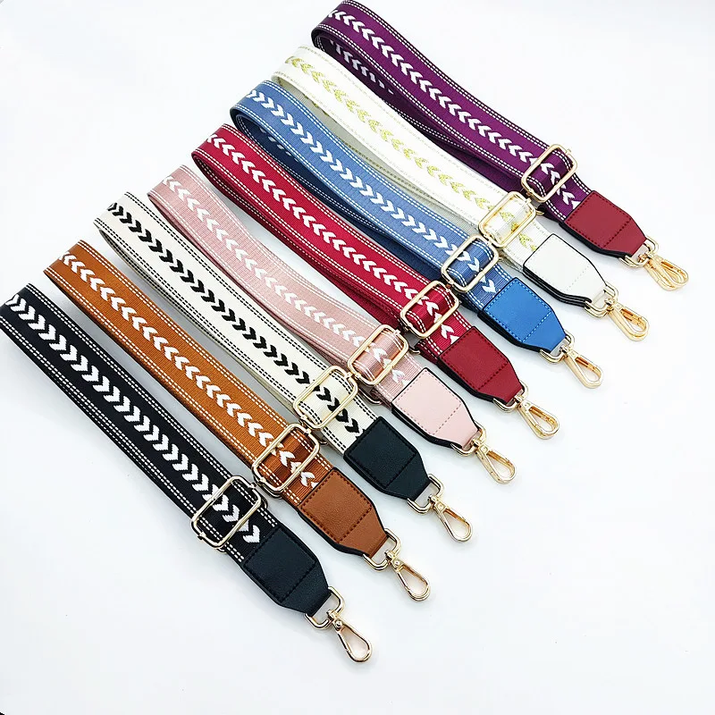 

New Arrival 3.8CM Width Straps Nylon Bag Straps Shoulder Crossbody Leather Contrast Shoulder Strap For Bag