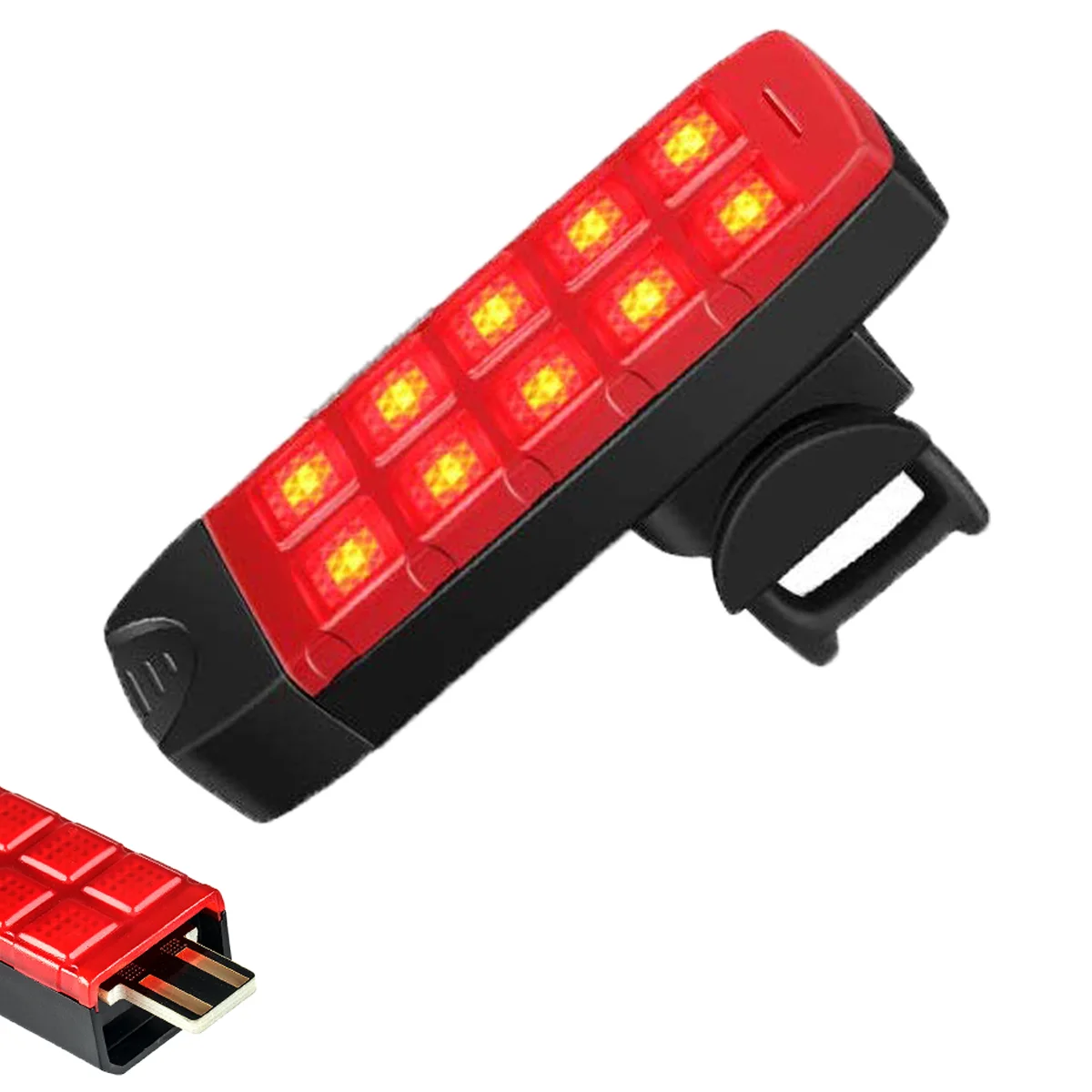 

USB Rechargeable Bike Tail Light Safety Cycling Warning Rear Lamp Bicycle Accessories