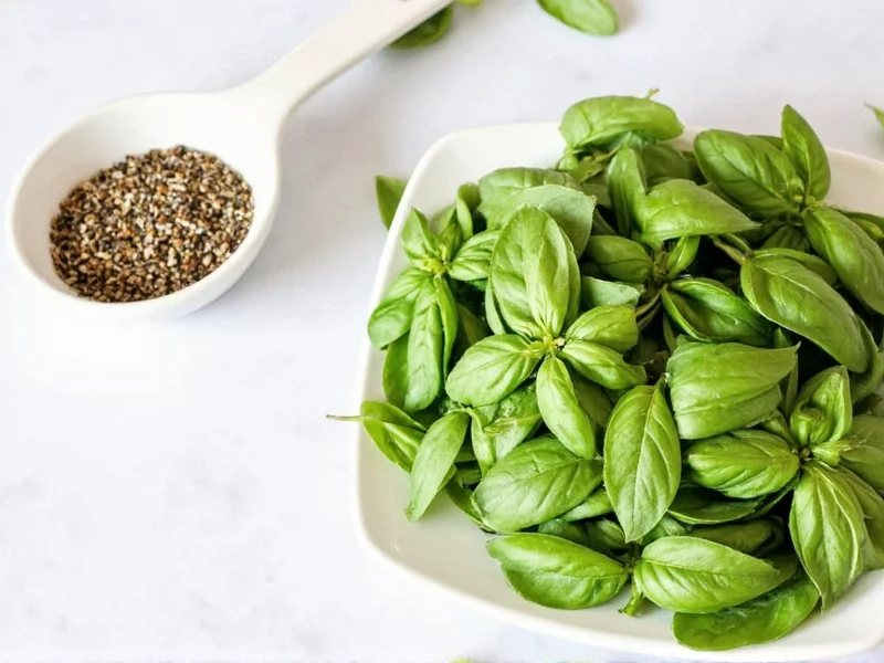 Conversion visuelle 1/2 tasse basilic frais à séché