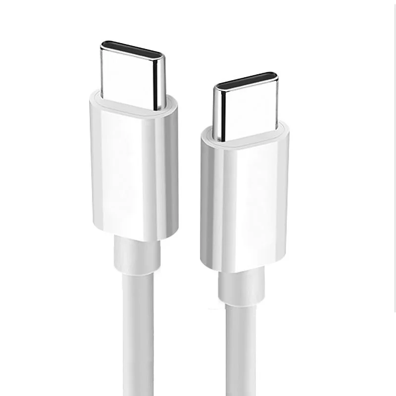 

High Quality 60W Fast USB C To USB C Cable Quick Charge Line For Samsung Huawei Xiaomi Type C Mobile Phone Cables, White