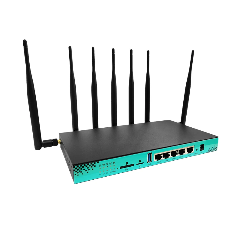 

WG1608 EM12-G EM7455 5G modem gigabit port wifi hotspot support lte 5G modem with sim wireless router, Black