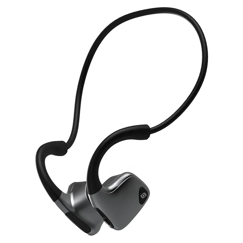 

R9 Built in Noise Cancelling Mic Sweatproof HD Stereo Open Ear Wireless bone conduction headset, Black white