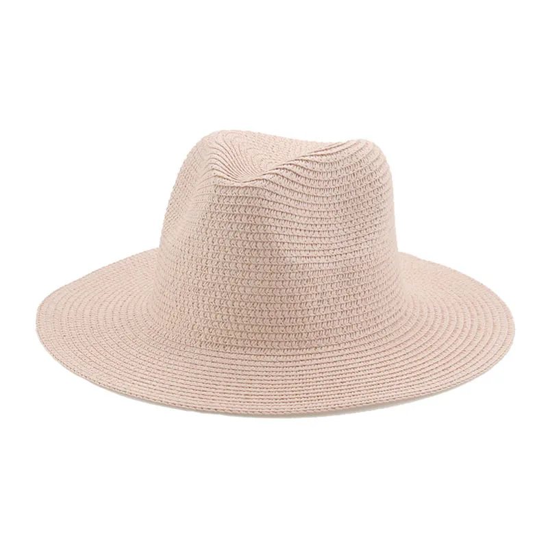 

MIO Pure color panama hat beach sun shadeing hot selling cap 20 colors in stock cheap straw hats unisex outdoor hats