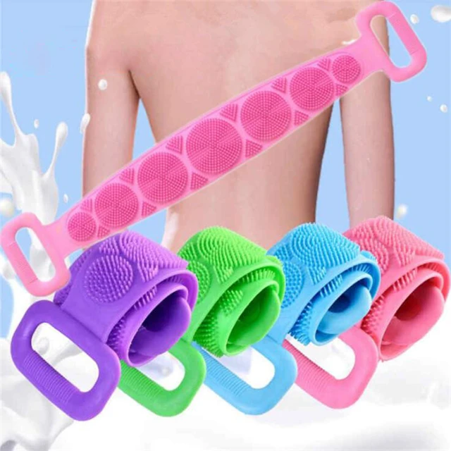 

J437 Magic Silicone Brushes Bath Towels Rubbing Back Mud Peeling Body Massage Shower Extended Scrubber Skin Clean Shower Brushes