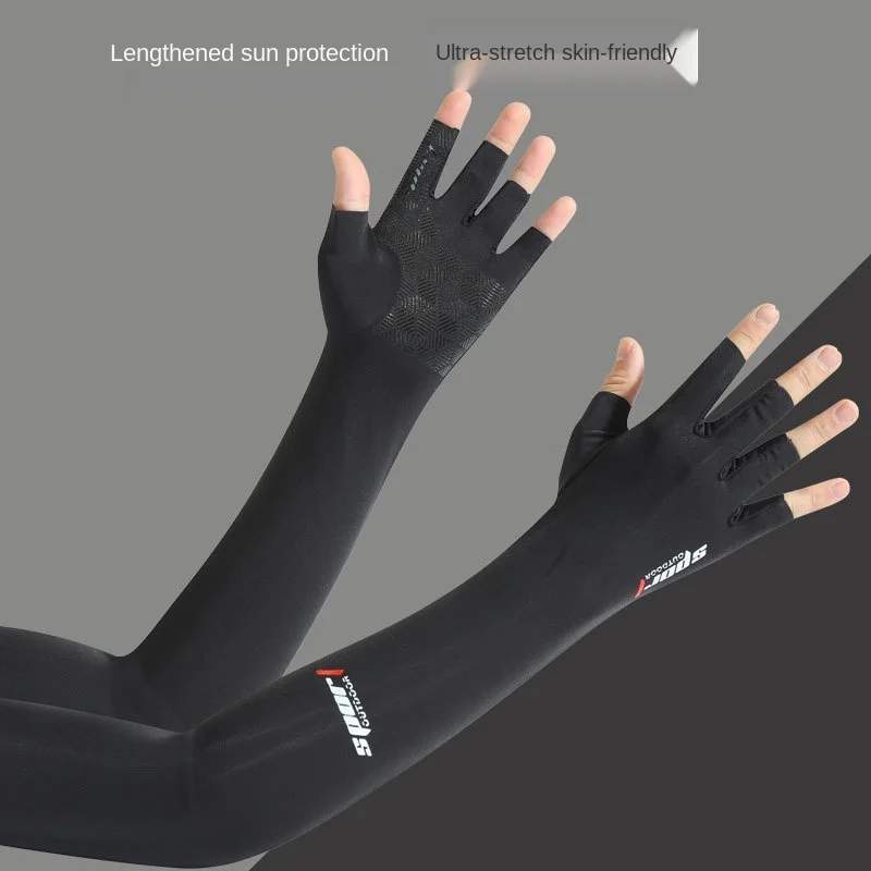 

Summer Fashion Sun Protection Anti Slip Long Sleeve Lightweight Breathable Gel Cycling Riding Bicycle Driving Fishing Gloves