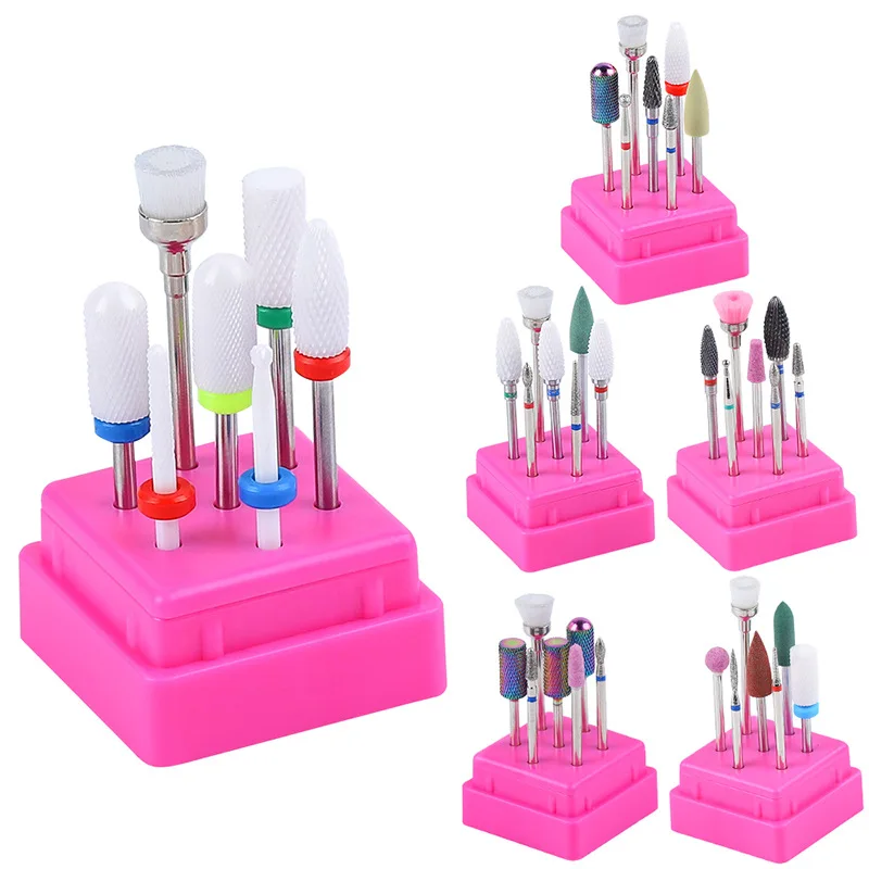

High Quality Ceramic Nail Drill Bits Set Manicure Pedicure Burr File Electric Grinding Bit For Drill Machine, As the picture