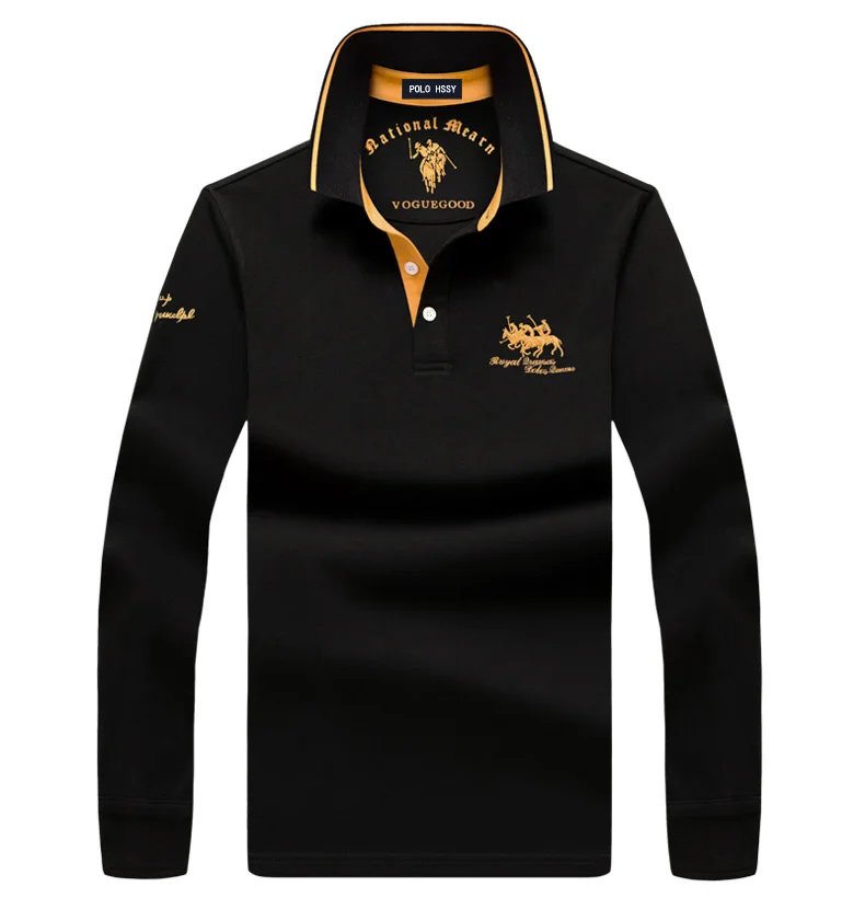 

The factory wholesale 5 colors 210 gram mens shirts embroidered long sleeve POLO shirts, Variety of color