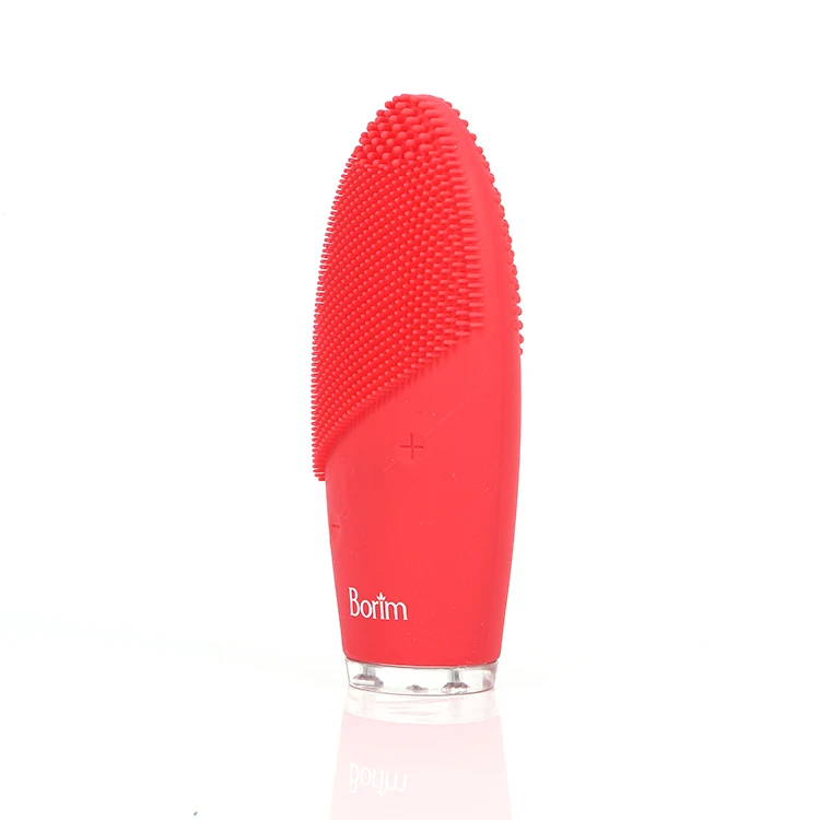 

Portable Electric Silicone Sonic Facial Cleaner Deep Pore Cleaning Skin Massager Face Cleansing Brush, Purple, blue, red