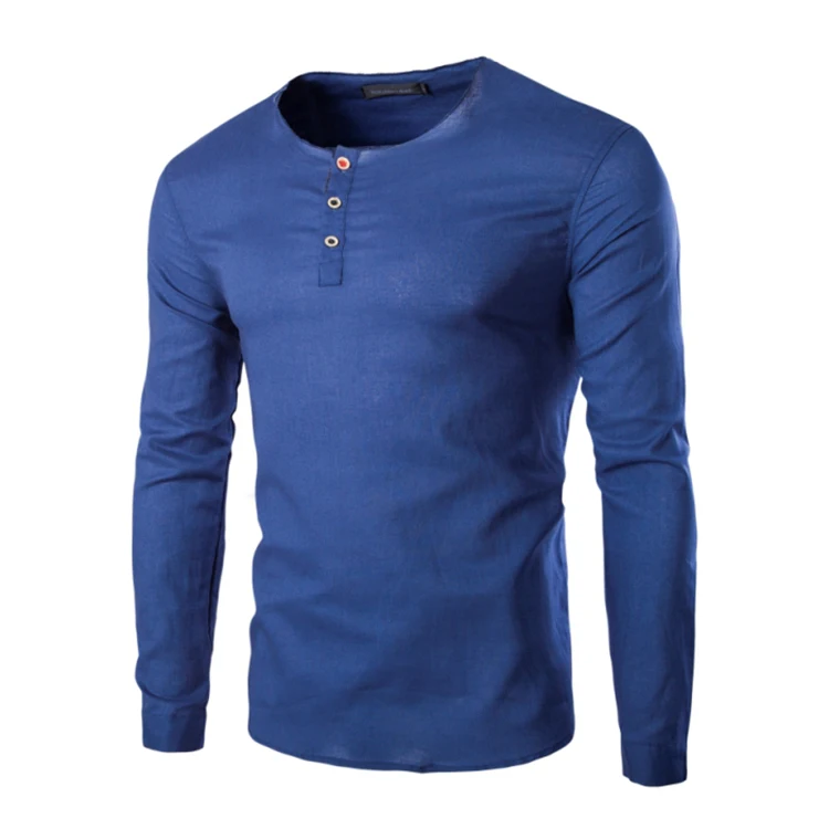 

Wholesale t-shirt for men linen cotton Slim sexy men's long sleeve T-shirt Plus size high quality low price Free shipping, Blue,white