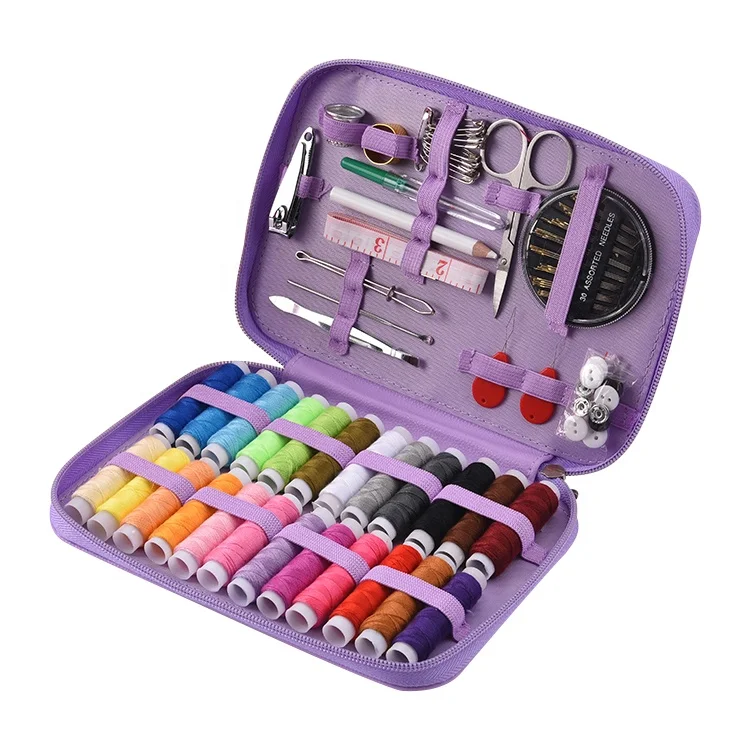 

ESC Brand Waterproof Leather multi-function sewing box set for hand quilting stitching portable sewing storage bag sewing kit, Random