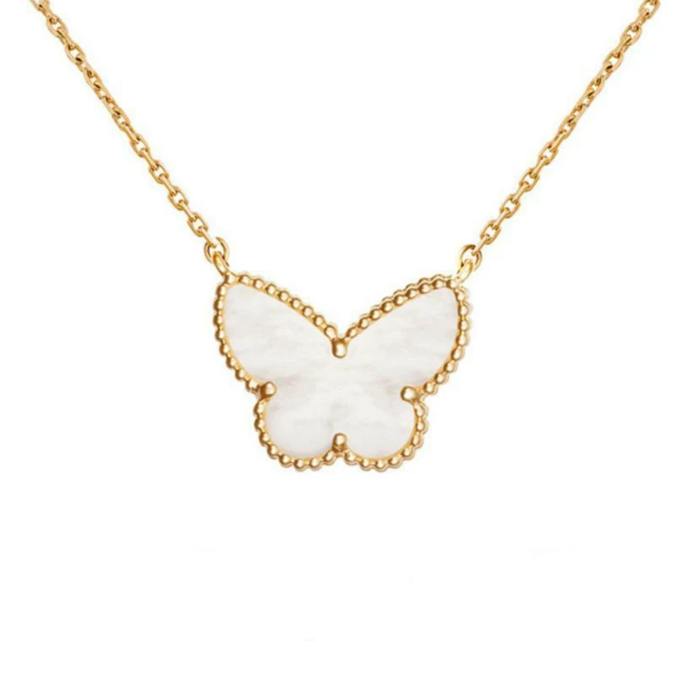 

Silver Jewelry 925 Sterling Necklace Mop Necklace Butterfly Necklace