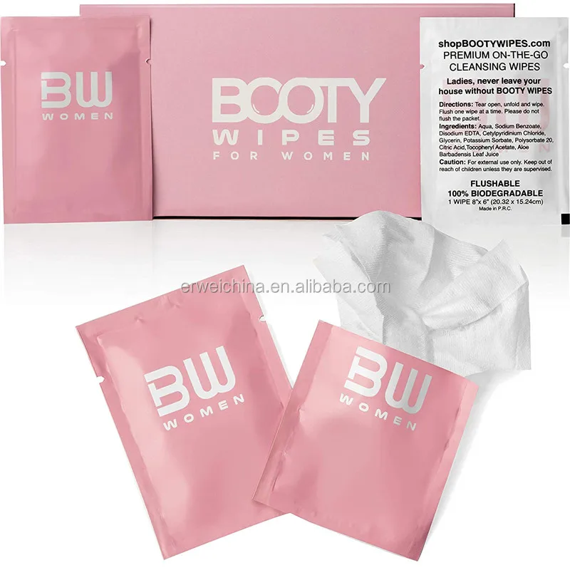 Private Label Individual Wrapped Feminine Hygiene Wipes 100