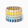 JD Jewelry Custom Bohemia Miyuki Tila Bracelet Metal Colorful Painted Handmade Enamel Cuff Rainbow Beaded Bracelet