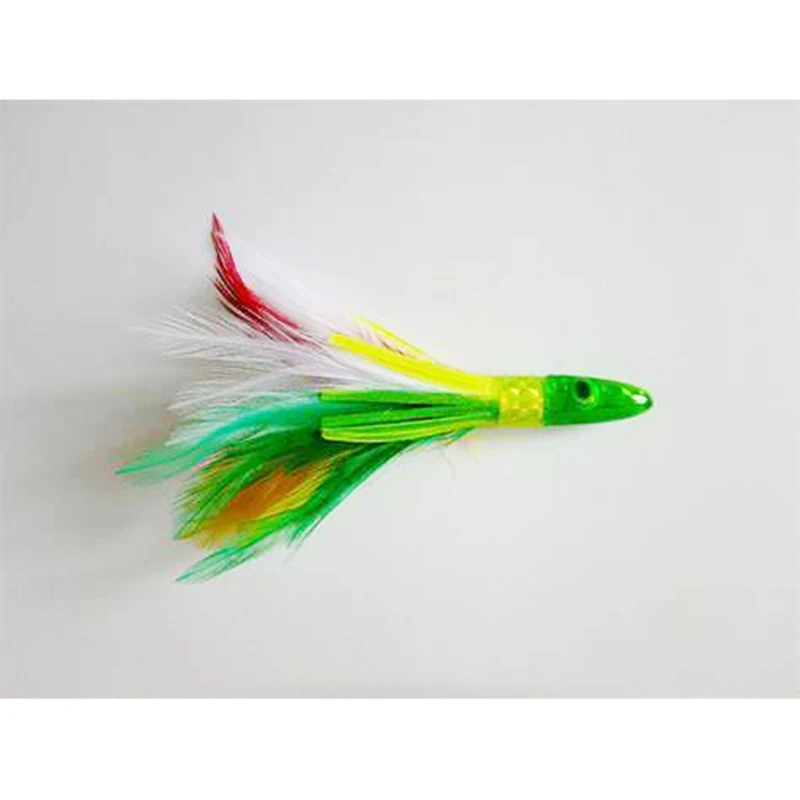 

unrigged Trolling rubber Skirt with feather Fishing Lure Big Game Tuna feather Lure