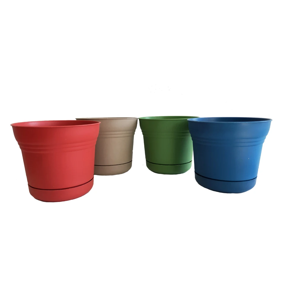 

Wholesale red planter round plant pots plastic flower pots in bulk, Customized color