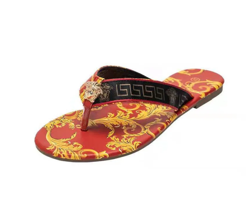 

2021Tengye summer new style flip-flop beach flat sandals men's slippers