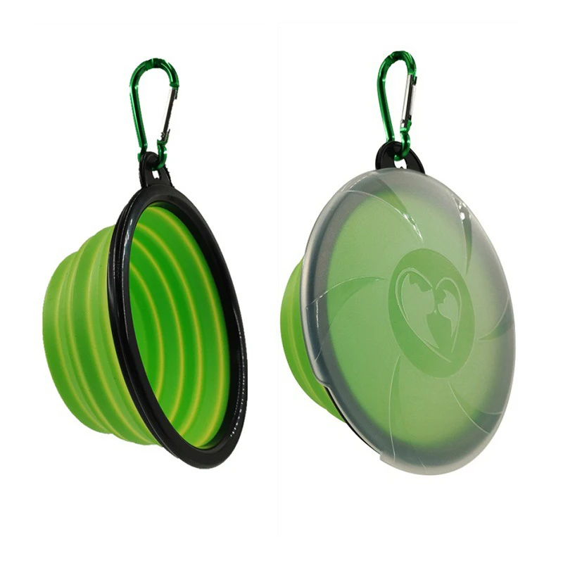 

Eco Friendly 350ml Travel Camping Hiking Walking Dog Dish Multi-Color Pet Feeding Water Bowl, Pink,blue,red,orange,green,black,white