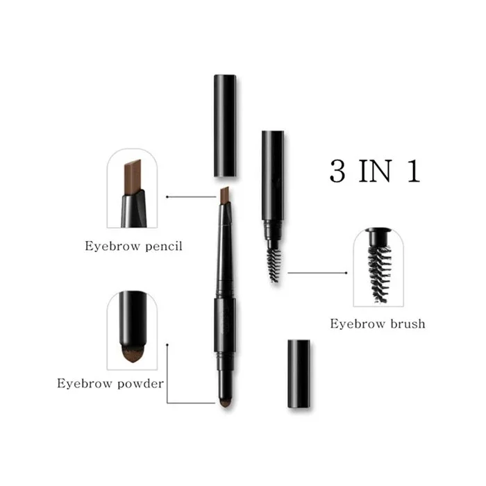 

Low MOQ Make Your Own Brand Triangle Waterproof 3 in 1 Private Label Eyebrow Pencil For Cosmetic Makeup