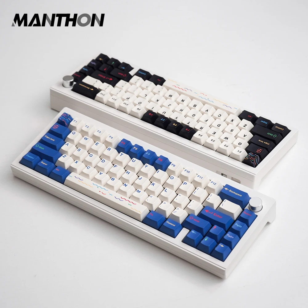 

152 Keys Emo Blue/Black Keycaps Cherry Profile PBT Keycap For MX Switch Mechanical Keyboard Custom Keycaps