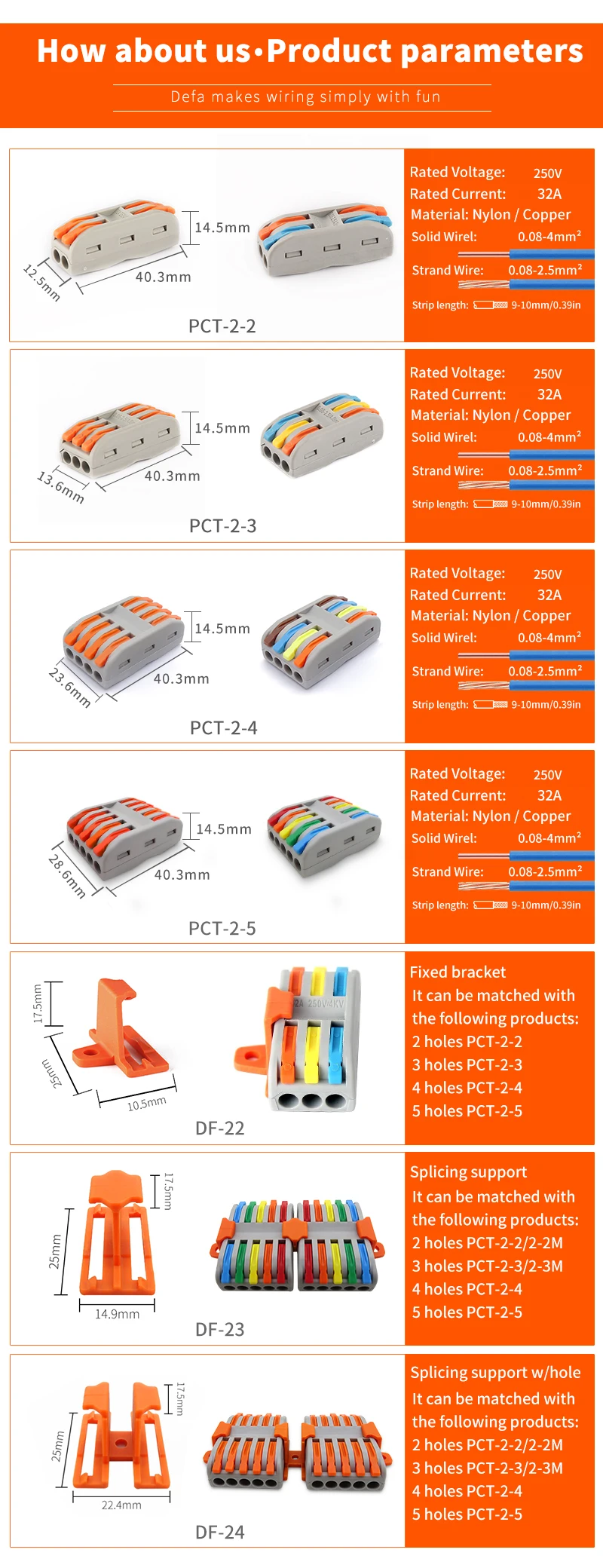 4 in 4 out SPL-4 LEVER-NUTS 4 Conductor Compact push in wire connectors wire to wire type 4 holes terminal block