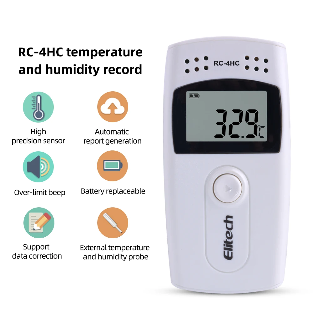 Elitech RC-4HC 16000pointsミニ温湿度データロガー 温湿度記録計