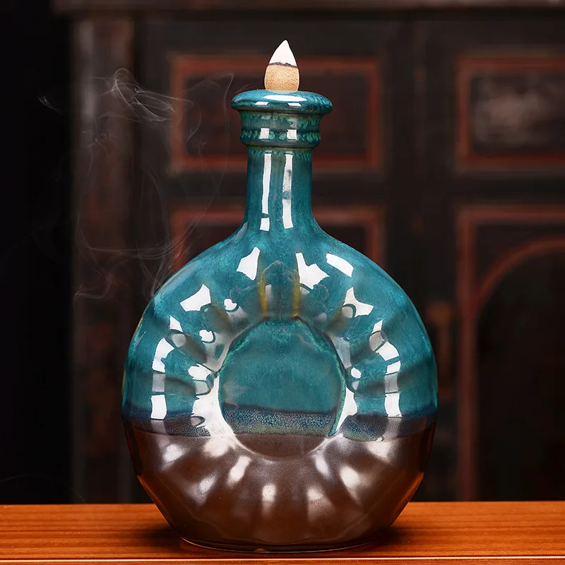 New Wine Bottle Backflow Incense Burner Ceramic Incense Holders