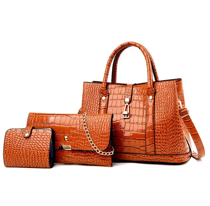 

2021 New Fashion Cheap Price PU Leather 3pcs Ladies Hand Bags Designer Luxury Handbag Sets With Tassels