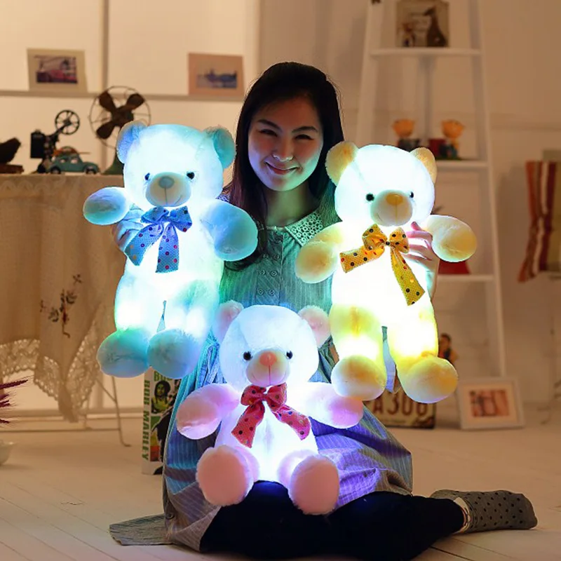 

Factory Direct Soft Plush Teddy Bear Plush Stuff Toys 30cm Led Light Teddy Bear For Kid Toy