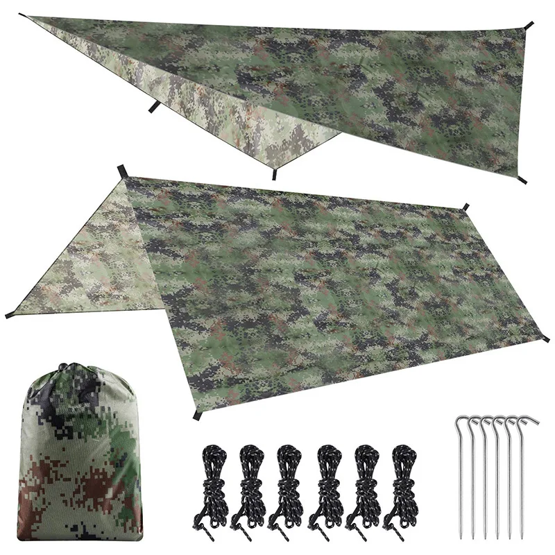 

Camouflage canopy multifunctional waterproof sunshade tent Beach canopy moisture-proof mat