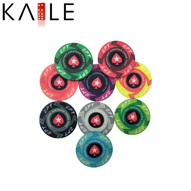 Custom design of 10g ept ceramic poker chipswith no value for professional casino from professino poker chips factory in China