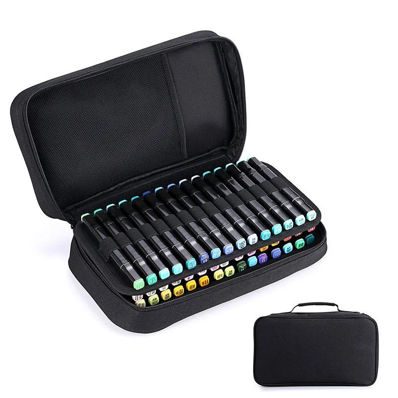 
Coloring Pencil Case 60 Slots Pencils/Gel Pens Organizer Travel Case Zipper Carrying Portable Pencil Markers Pen Holder 