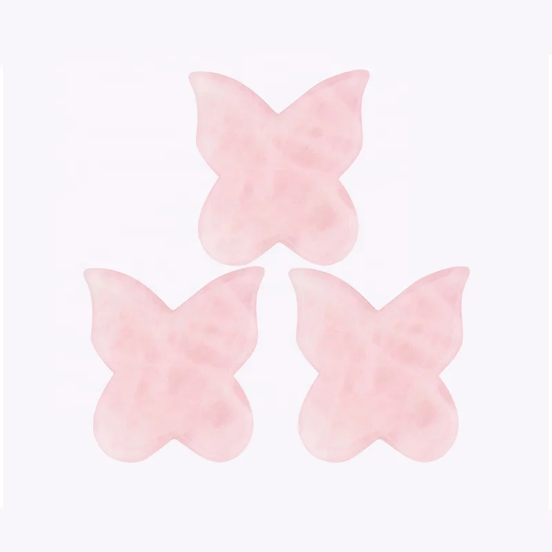 

Butterfly Shape Gua Sha Face Lift Scraping Board Natural Jade Facial Massage Gua Sha Board, Green/pink/black/purple/white