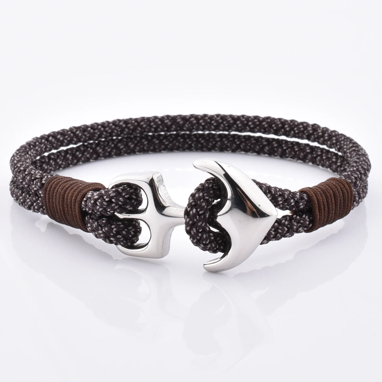 

Handmade Nylon Custom Drak Brown Cord Man Fashion Anchor Rope Bracelet