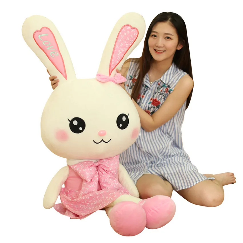 

32 cm Floral Dress Rabbit Plush Doll Stuffed Animal Kids Toys Girls Child Birthday Christmas Gift Accompany Sleep Me too Doll