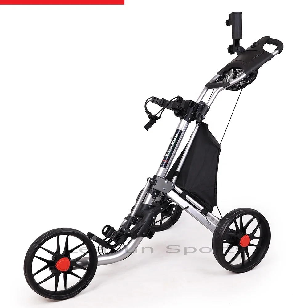 Brand New Push Golf Trolley With Big Free Wheels Aluminium Frame Including the Foot BrakeScore Card Holdereasy Fold System